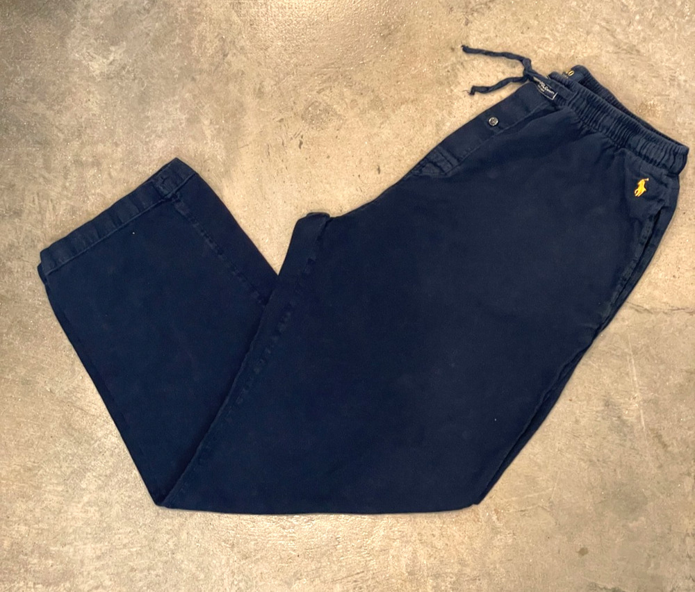 Polo Ralph Lauren Lounge Pants Men L Navy 100% Cotton Sleepwear Pajama Sweatpant